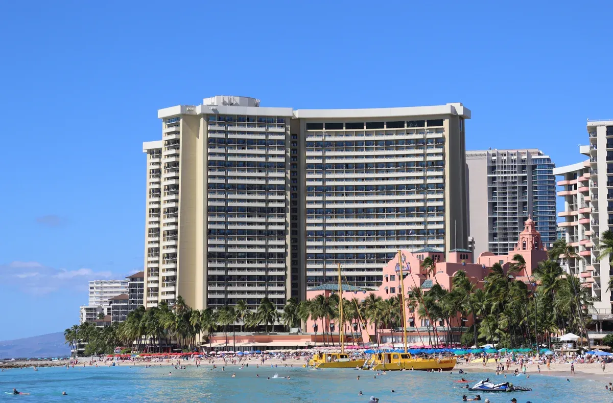 Waikiki Beach hotels, the usual base for Pearl Harbor tours from Honolulu