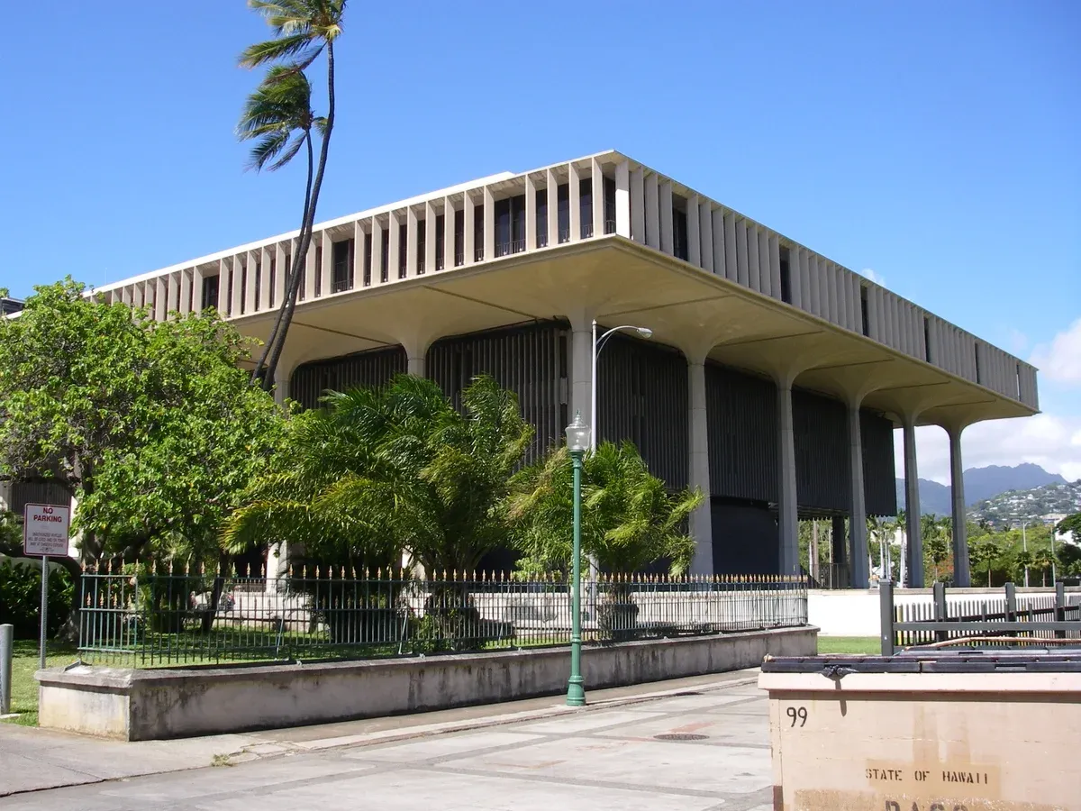Hawaii State Capitol on a private Pearl Harbor tour with city sights